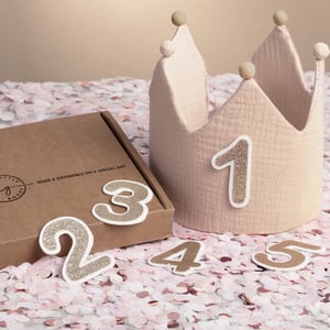 Little Goods Musselin Geburtstagskrone beige