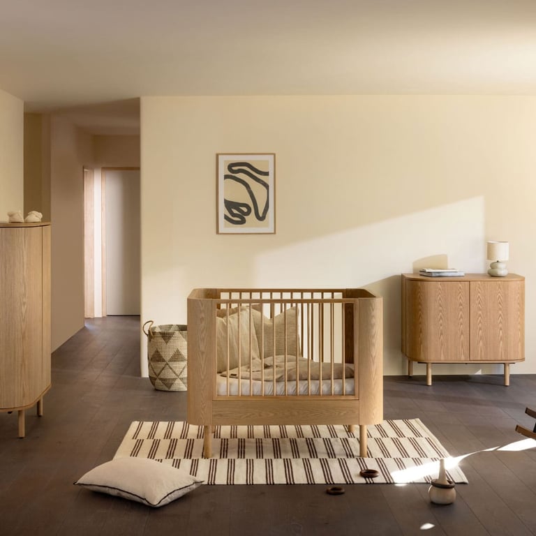 Quax Babybett Yume 140x70 cm 2 Bett im Kinderzimmer mit passender Kommode und Schrank