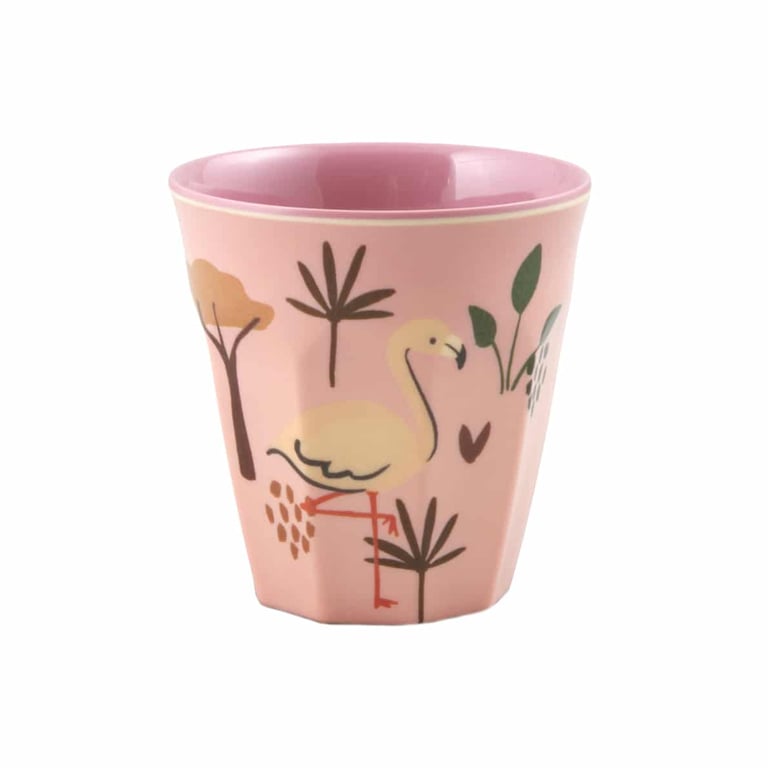 Rice Melamin Becher Small Pink Jungle Animal Print