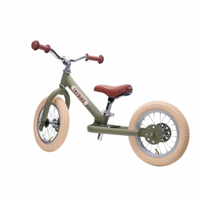 Trybike Steel 2 Rad Laufrad vintage green matt