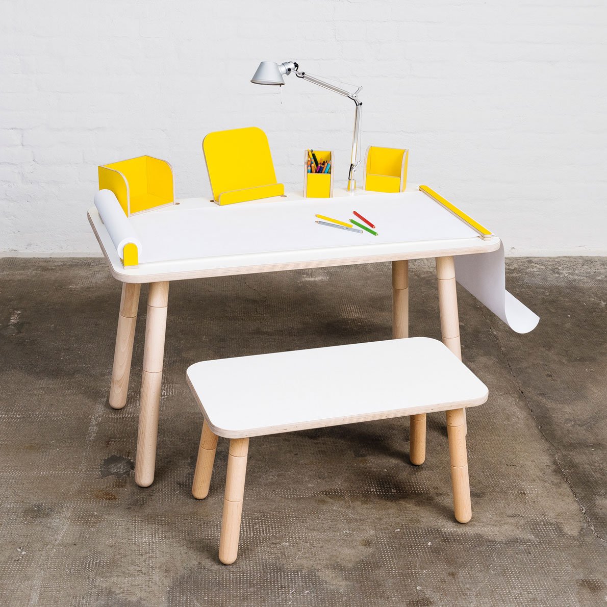 Pure Position mitwachsender Tisch, Liefstyle Bild, Sonnengelb