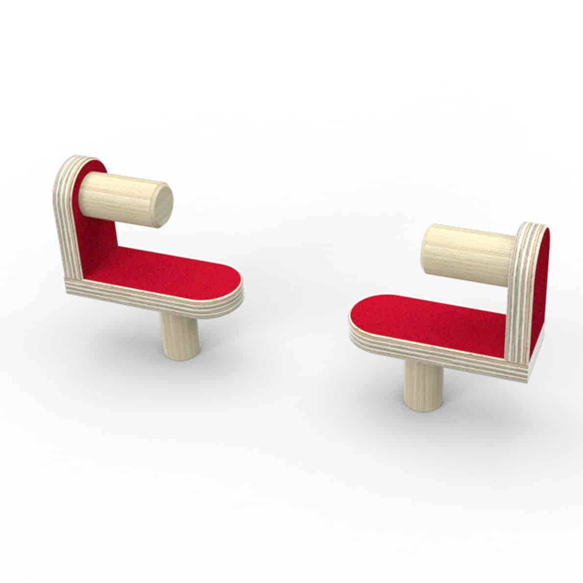 Pure Position Papierrollenhalter, mitwachsender Tisch, rubinrot