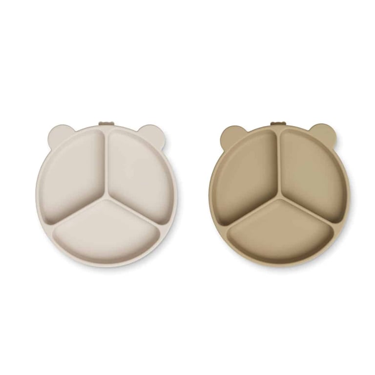 Liewood Kinderteller mit Saugnapf (2er Pack) - Sandy Oat