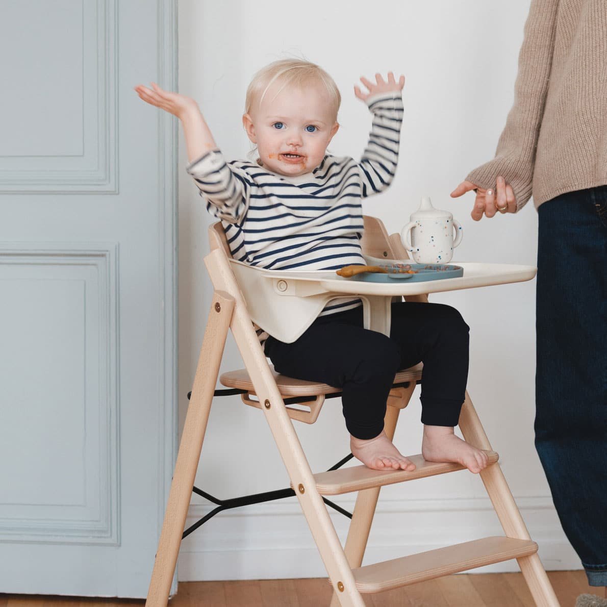 KAOS Klapp Tisch für den Klapp Hochstuhl, ivory
