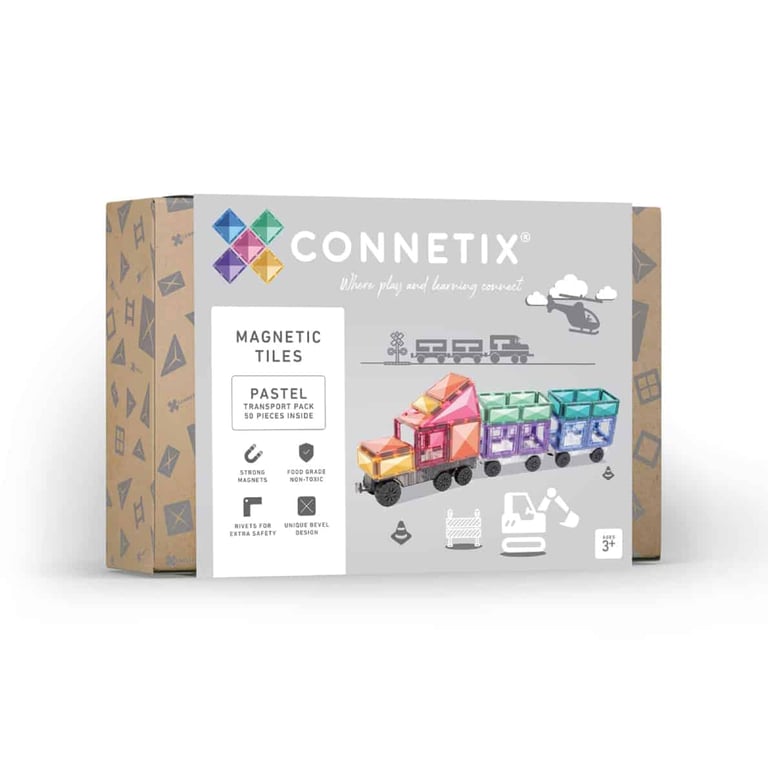 Connetix Magnetbausteine Pastel Transport 50-teilig