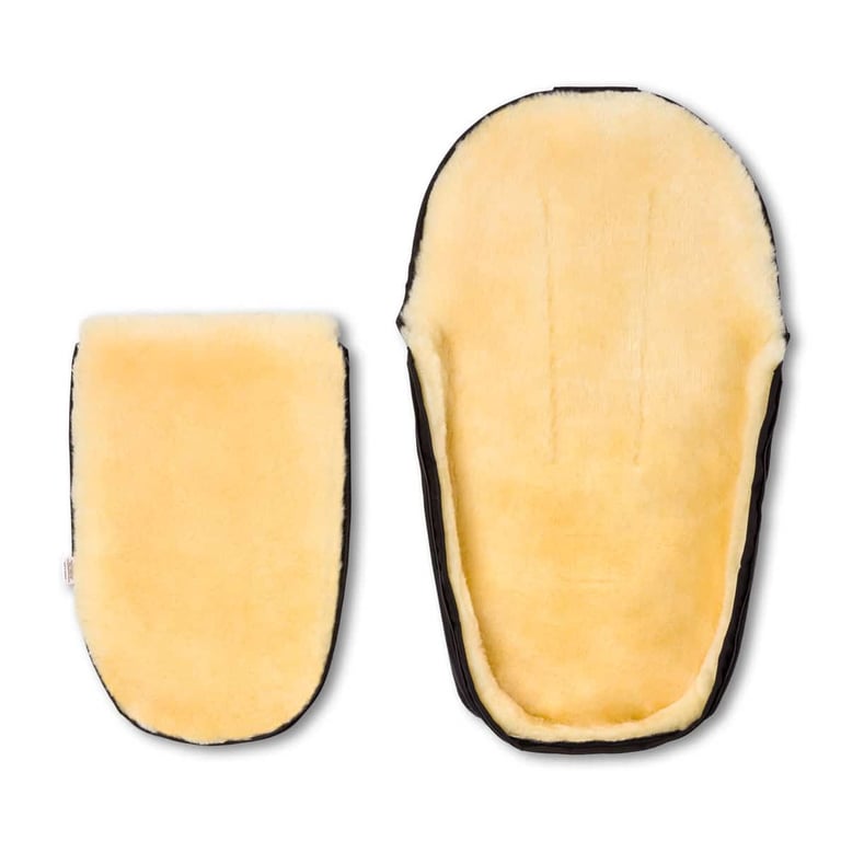 Hofbrucker Lammfellfußsack Toni für Kinderwagen schwarz 4