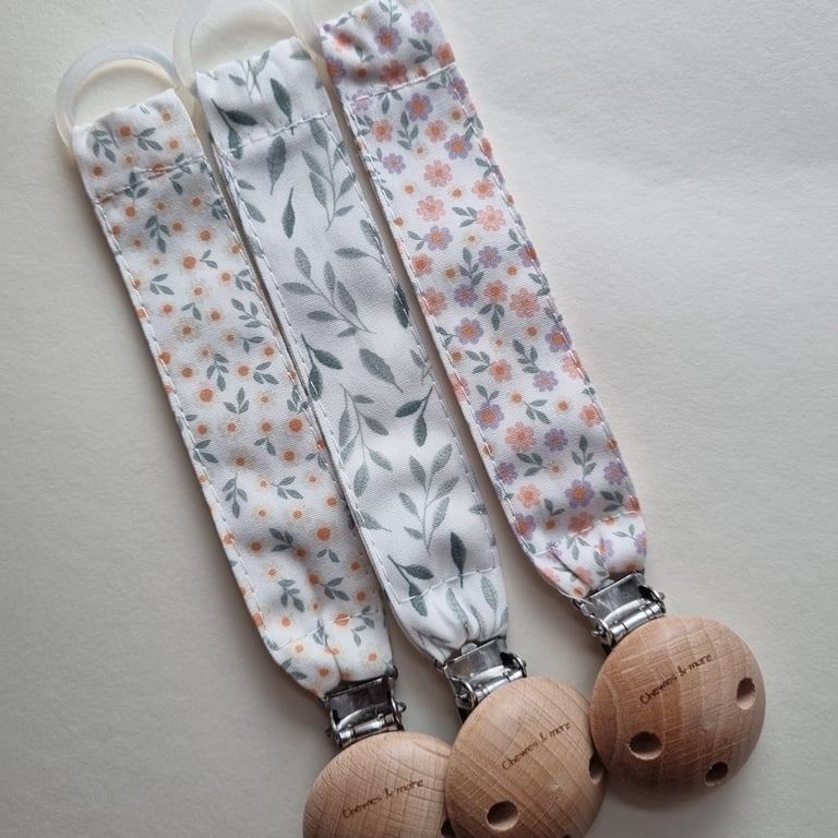 Chewies & More Schnullerband Clip Spring Flower White 1