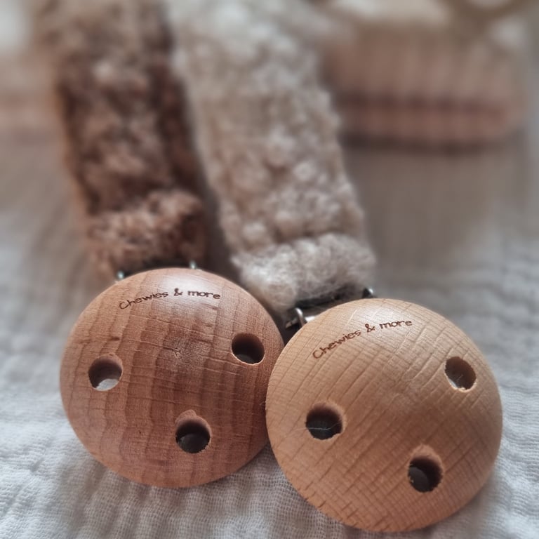 Chewies & More Schnullerkette Chewie Animal Clip Teddy Beige 1