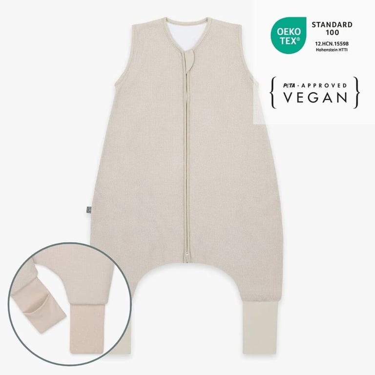 Emma & Noah Schlafsack mit Umschlag-Füßen Essentiell Beige (2.5 TOG)