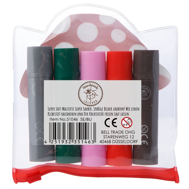 Lulubug Malstifte Supersoft, 5er Set, Pilz 1
