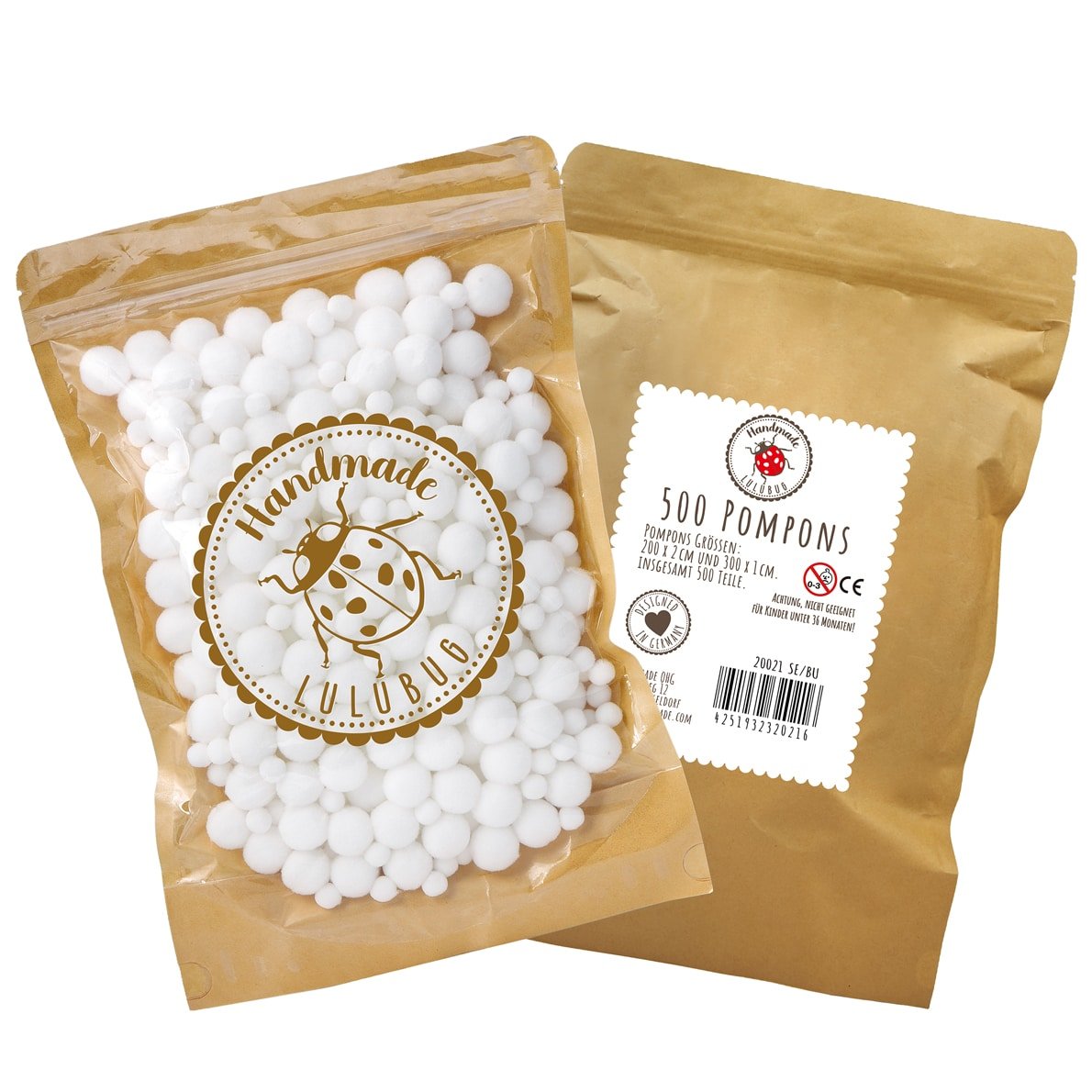 Lulubug PomPon Set 500 Stück weiß