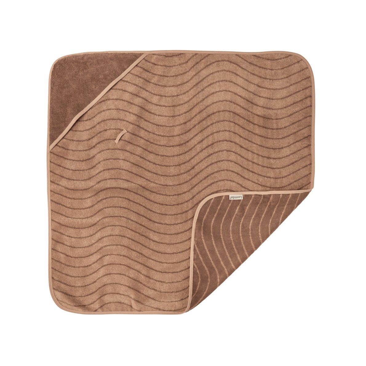 Leander Hoodie Babyhandtuch mit Kapuze, Clay