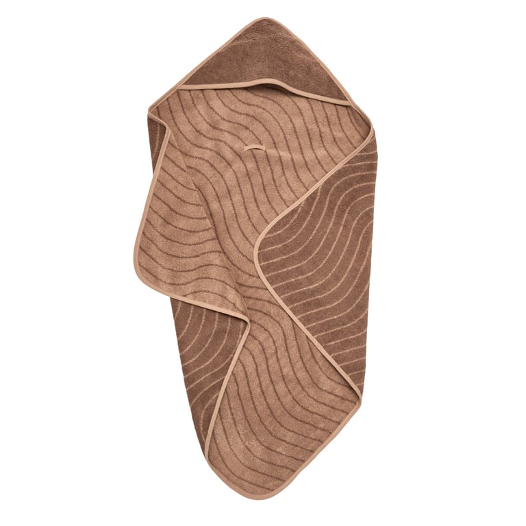 Leander Hoodie Babyhandtuch mit Kapuze, Clay