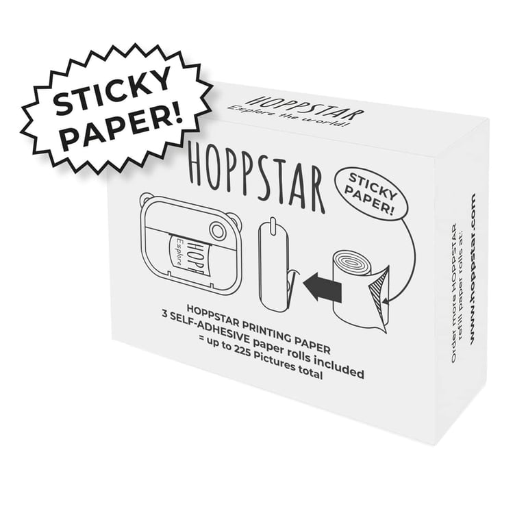 Hoppstar Thermodruckrollen Selbstklebend für Kinderkamera Artist, 3er Nachfüllpack