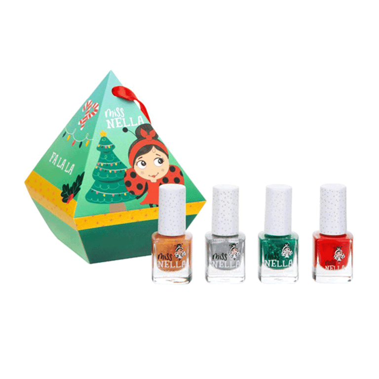 Miss Nella Kids Nail Polish Set, Festive Diamond (4er Pack)