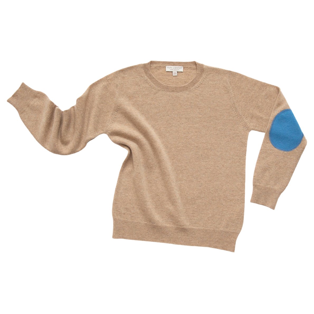 Papa Lobster Pullover Bill, beige mélange+hellblau mélange