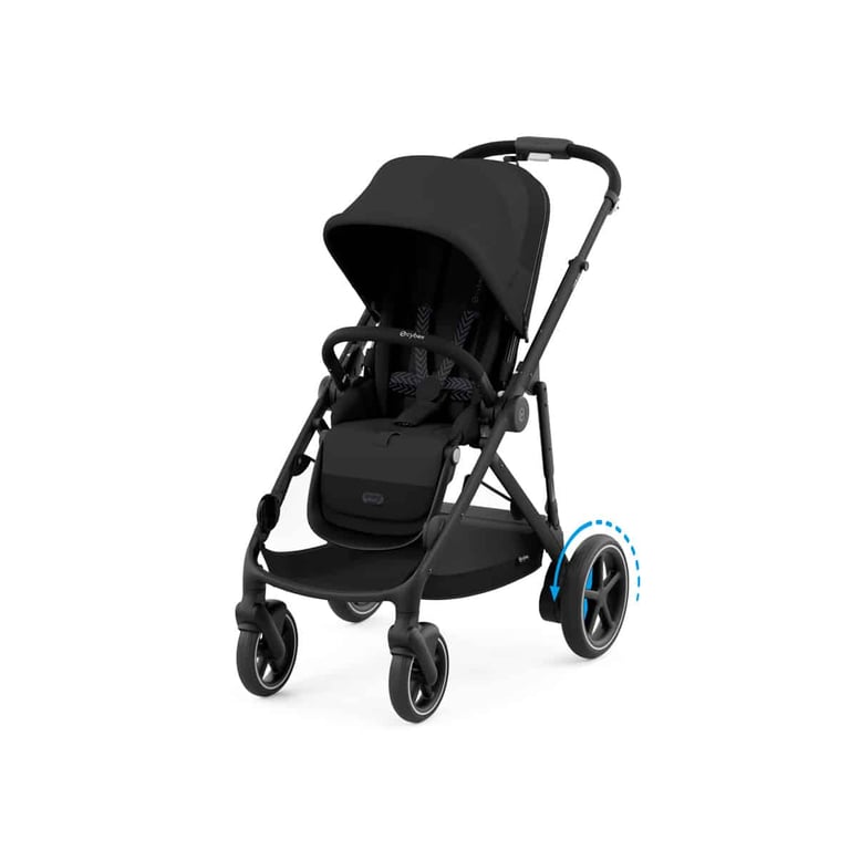 CYBEX e-Gazelle S Kinderwagen, moon black/ black frame