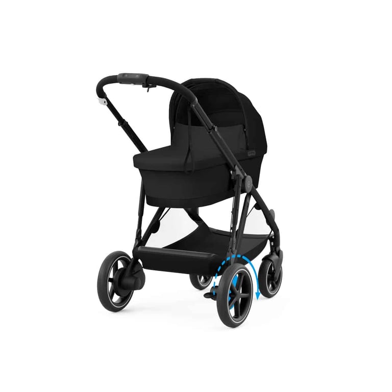 CYBEX e-Gazelle S Kinderwagen, moon black/ black frame