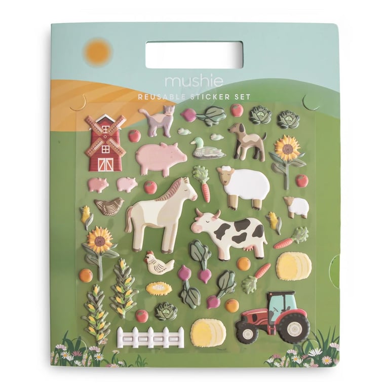 Mushie Wiederverwendbares Farm Sticker Set