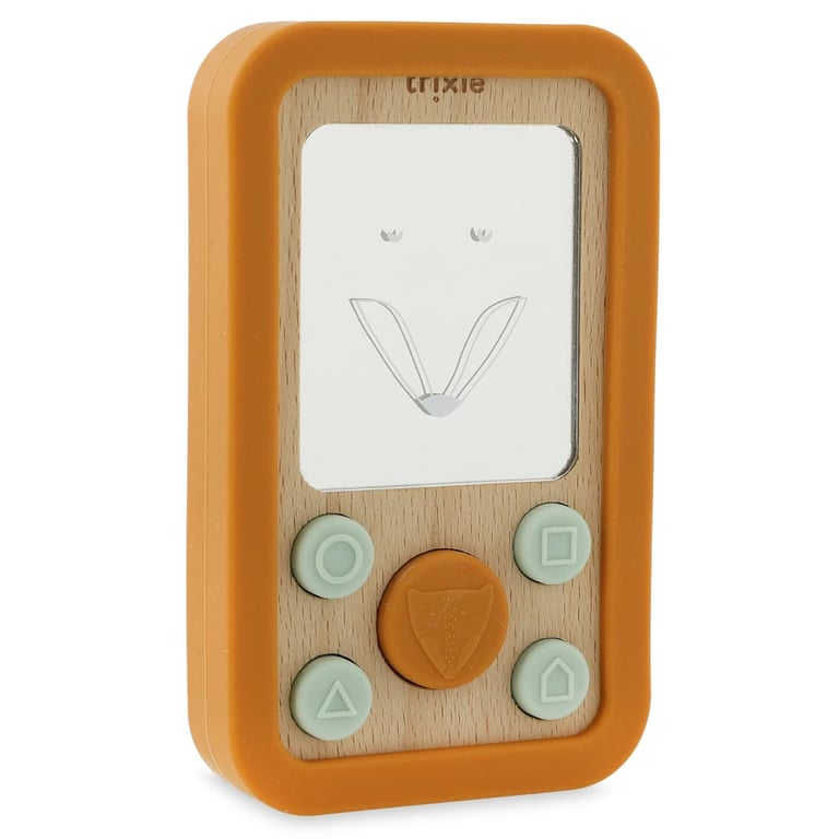 Trixie Babytelefon aus Holz und Silikon Mr. Fox