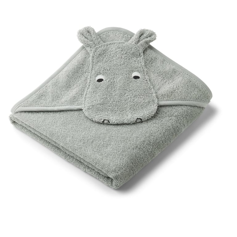 Liewood Kapuzen-Badetuch Augusta, Hippo dove blue