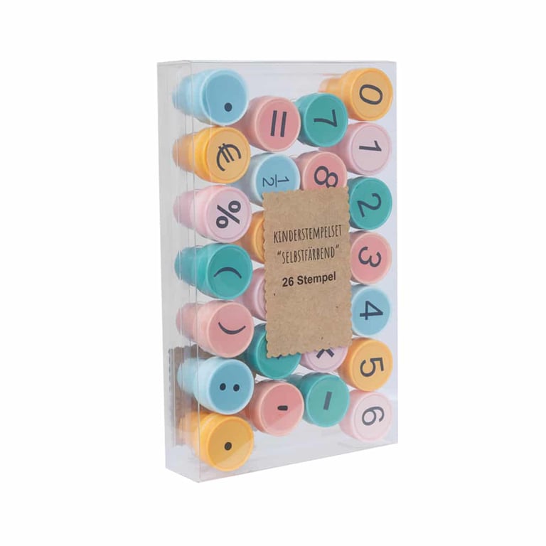 Lulubug Kinderstempel selbstfärbend Zahlen, pastell