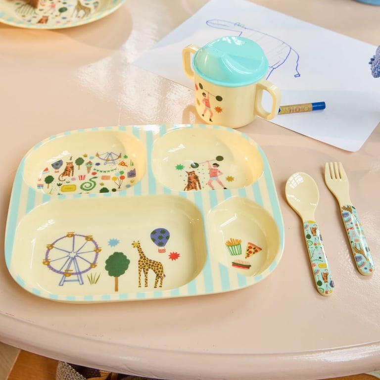 Rice Baby Dinner-Set Fun Fair Geschenkbox, mint 1