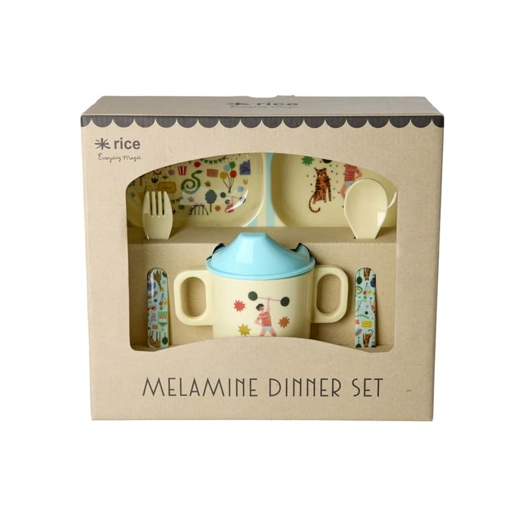 Rice Baby Dinner-Set Fun Fair Geschenkbox, mint