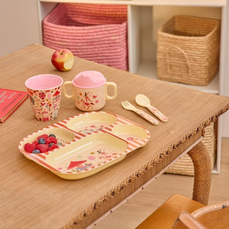 Rice Baby Dinner-Set Fun Fair Geschenkbox, pink 1