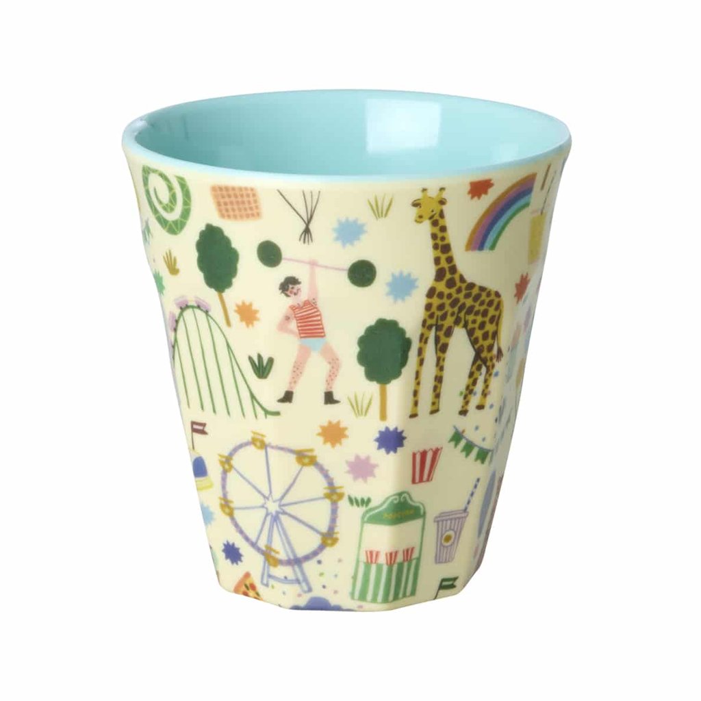 Rice Melamin Becher Medium Fun Fair Print, mint