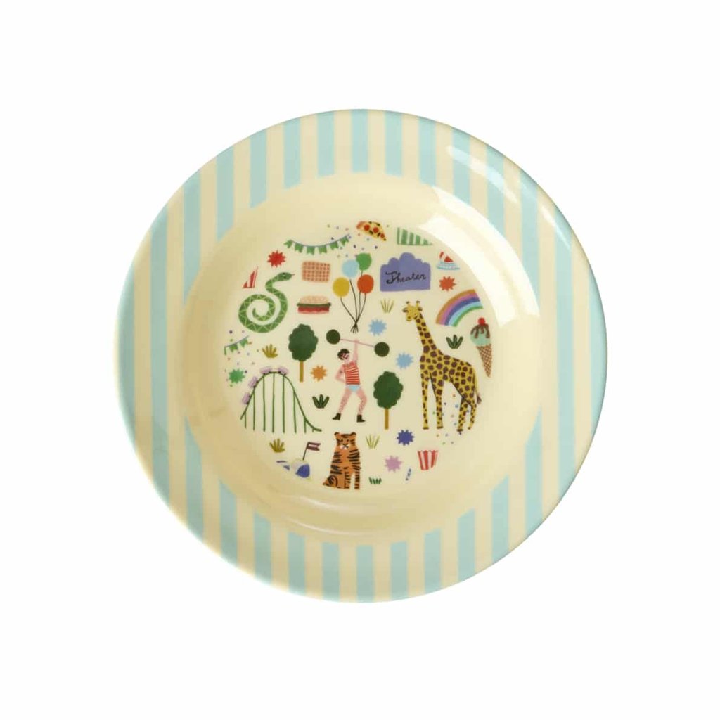 Rice Melamin Kinderschüssel Fun Fair Print, mint