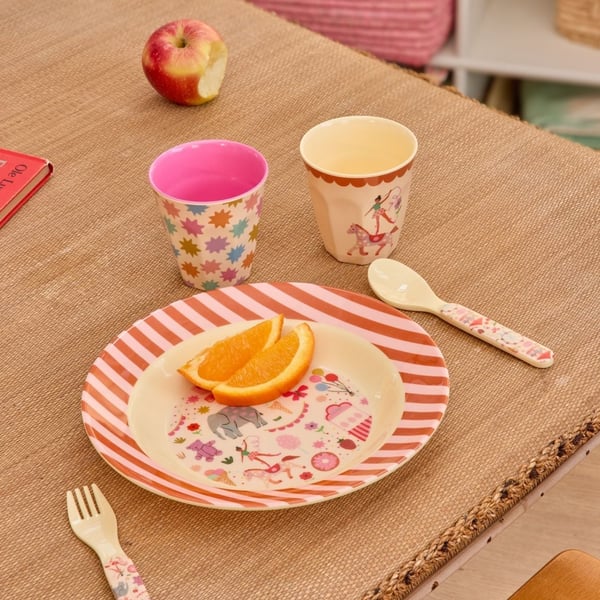 Rice Melamin Kinderschüssel Fun Fair Print, pink online kaufen