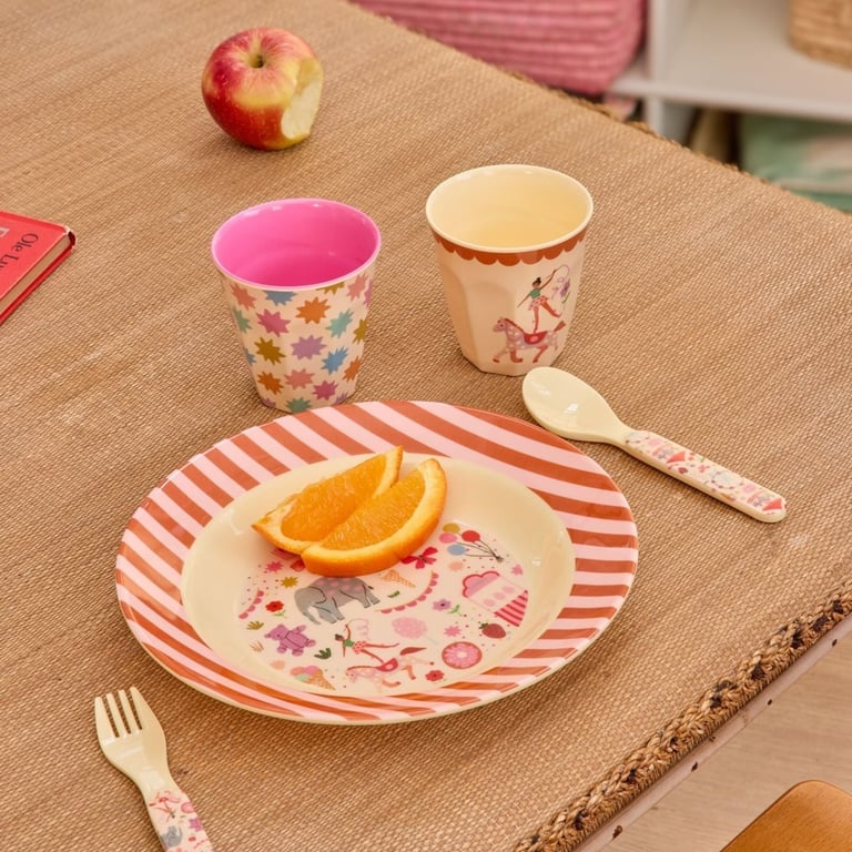 Rice Melamin Kinderschüssel Fun Fair Print, pink 1