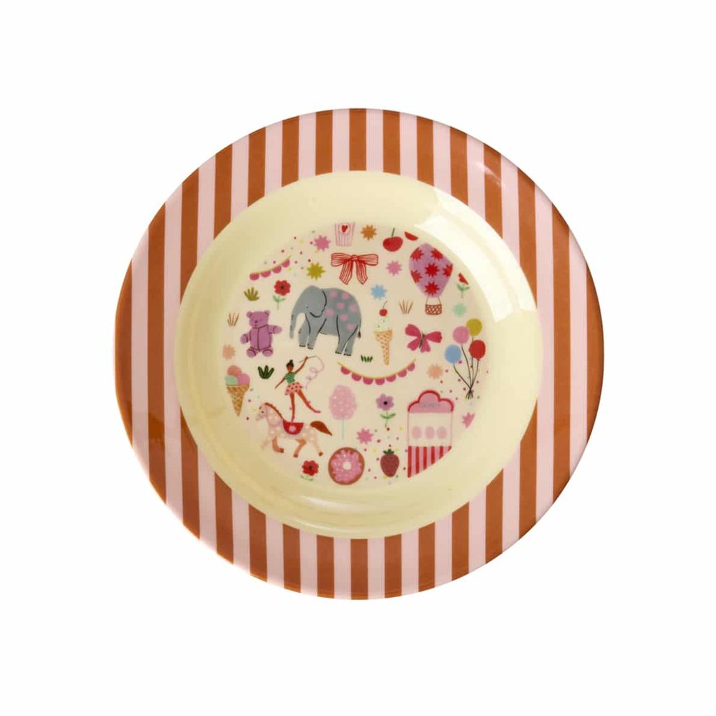 Rice Melamin Kinderschüssel Fun Fair Print, pink
