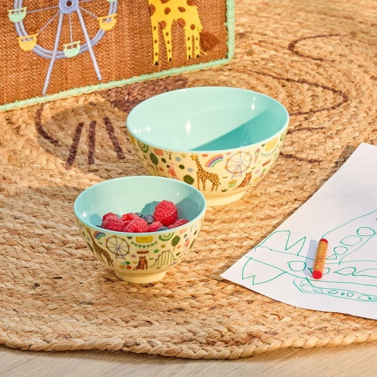 Rice Melamin Kleine Kinderschüssel Fun Fair Print, mint 1