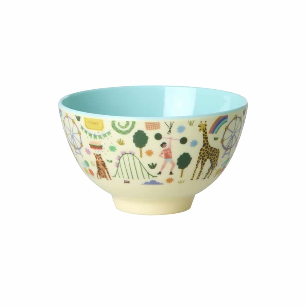 Rice Melamin Kleine Kinderschüssel Fun Fair Print, mint