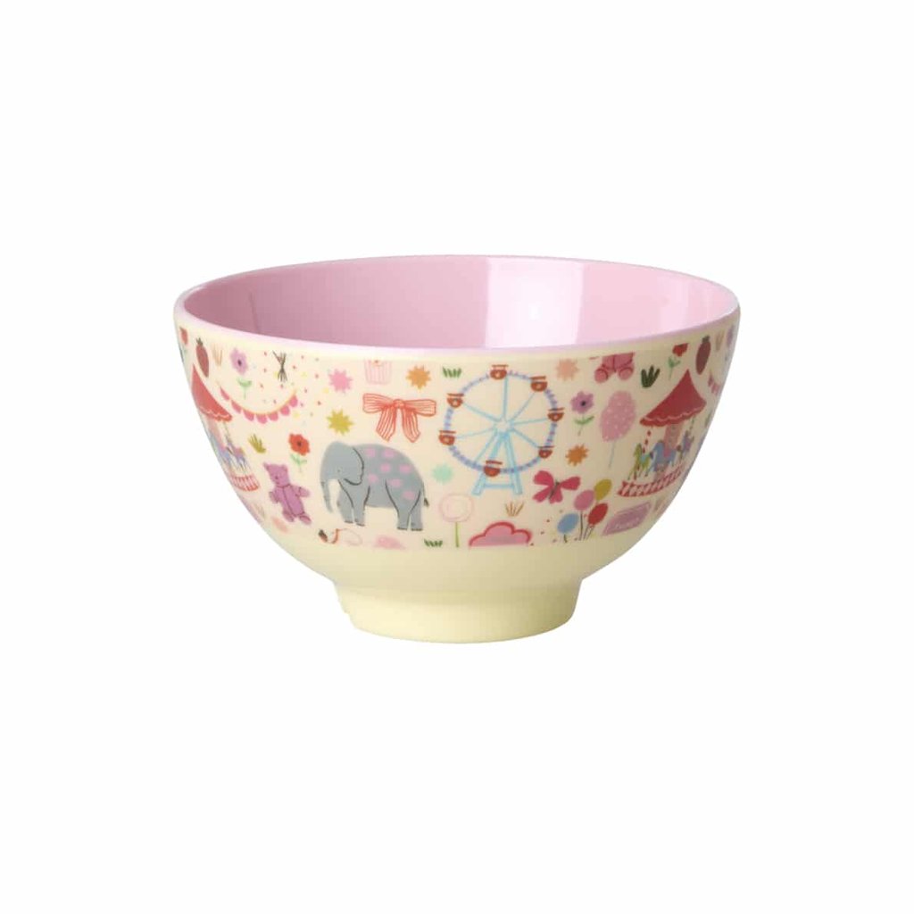 Rice Melamin Kleine Kinderschüssel Fun Fair Print, pink