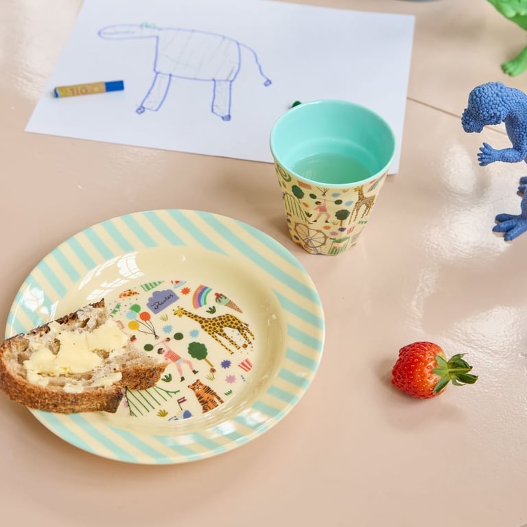 Rice Melamin Kleiner Kinderbecher Fun Fair Print, mint 1