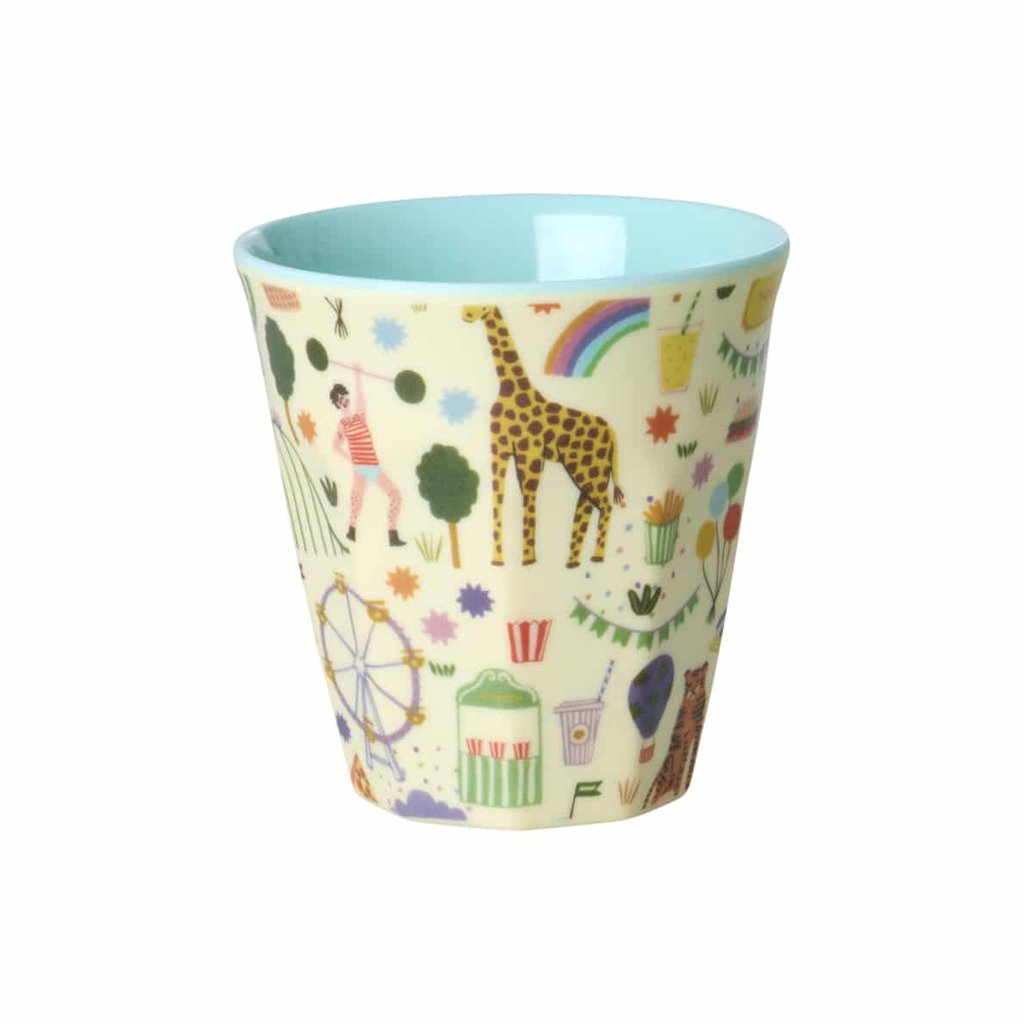 Rice Melamin Kleiner Kinderbecher Fun Fair Print, mint