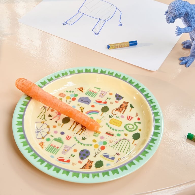 Rice Melamin Lunch Kinderteller Fun Fair Print, mint 1