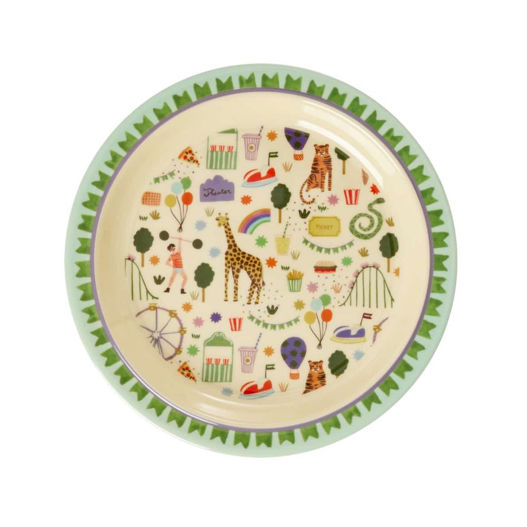 Rice Melamin Lunch Kinderteller Fun Fair Print, mint