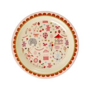 Rice Melamin Lunch Kinderteller Fun Fair Print, pink