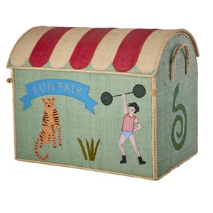 Rice Raffia Großes Aufbewahrungshaus Fun Fair, mint