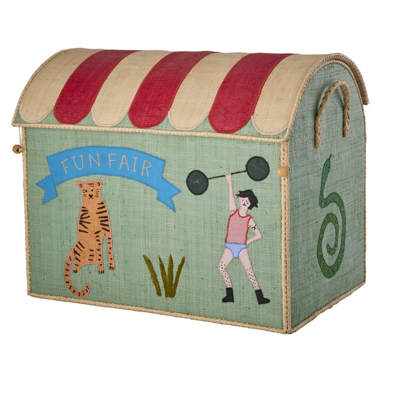 Rice Raffia Großes Aufbewahrungshaus Fun Fair, mint