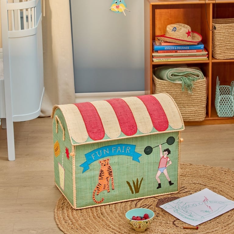 Rice Raffia Großes Aufbewahrungshaus Fun Fair, mint