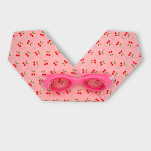 Waterplops Schwimmbrille Plops rosa mit Headband Kirschen