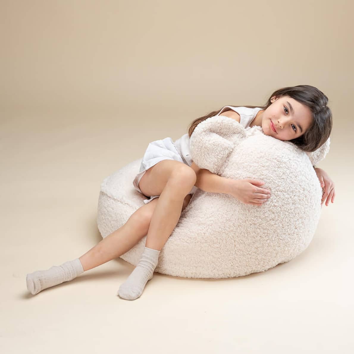 Wigiwama Teddy Bär Sitzsack, Cremeweiß