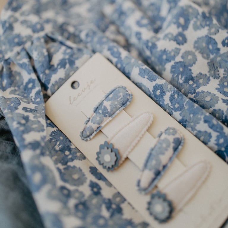 Leevje Haarspangen Blue Flower Clips