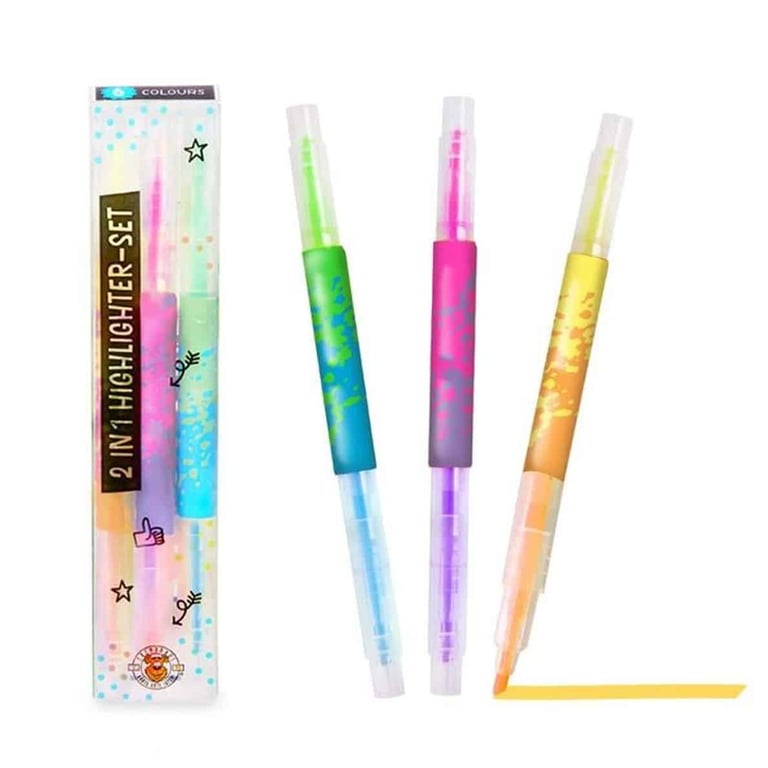 Trendhaus 2 IN 1 Highlighter, 3er-Set