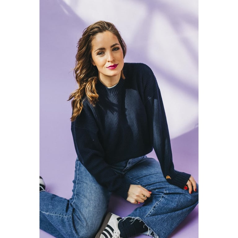 Jessi x Vacvac Stricksweater 2.0 Limited Adult Just navy with Croissants